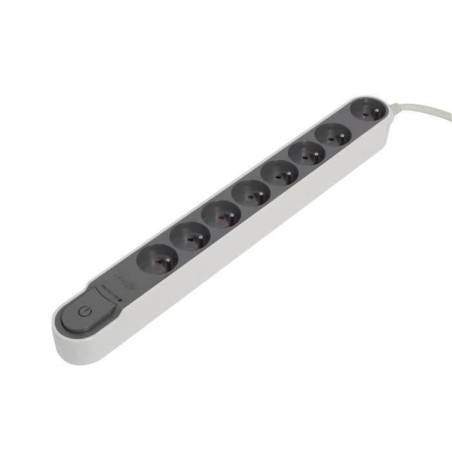 Chacon Multiprise Bloc Shape Shared with switch 8 16A 1.5m Gray sockets