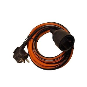 Zweifarbige Verlängerung - CHACON - Schwarz / Orange - H05VV-F 3G1,5 - 10 m