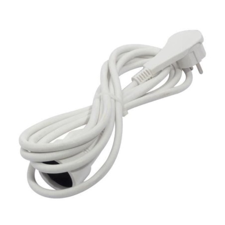 CHACON Verlängerungskabel HO5VVF 3 x 1,5 mm² - 3 m - Mit Flachstecker - Weiß