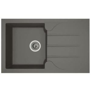 Stradour Sink Kitchen Eating 1 Bac + 1 Aloa Drautary - Resin - 81 x 50 cm - Concrete gray