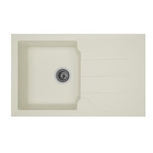 STRADOUR Built-in kitchen sink 1 bowl + 1 drainer Aloa - Resin - 81 x 50 cm - White