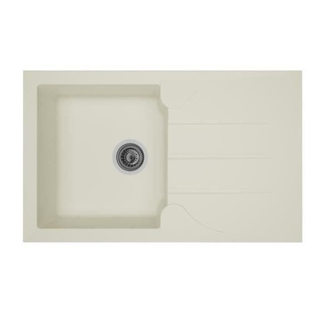 STRADOUR Built-in kitchen sink 1 bowl + 1 drainer Aloa - Resin - 81 x 50 cm - White