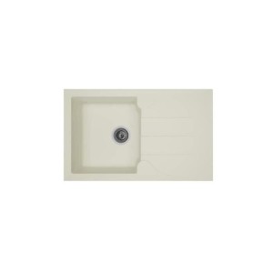 STRADOUR Einbau-Küchenspüle 1 Becken + 1 Abtropffläche Aloa - Resin - 81 x 50 cm - Weiß
