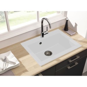 Sink Hexo 1 Fach weißer Feststoff