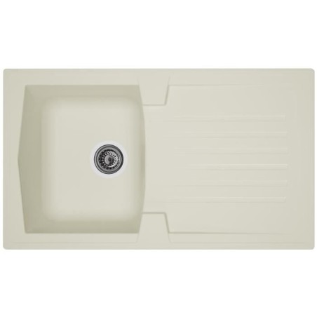 Stradour Sink Kitchen Builter 1 Bac + 1 Arena Drafts - Resin - 86 x 50 cm - White