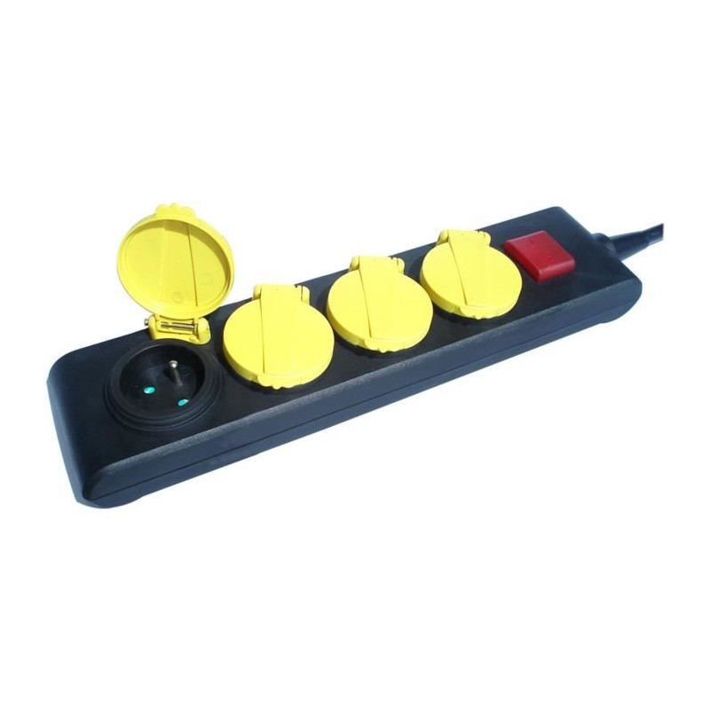 Steckdosenleiste - GAO - IP44 - 4 Steckdosen, Schalter, 1,5m Kabel