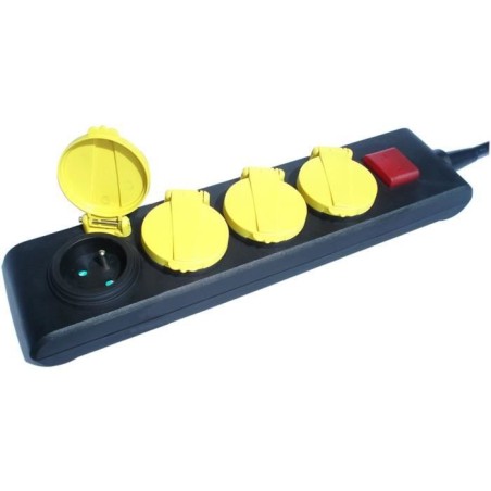 Power strip - GAO - IP44 - 4 sockets, switch, 1.5m cable