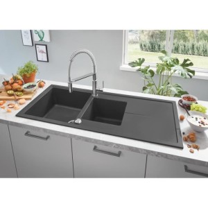 GROHE TAP Kitchen Sink GET, Mixer Monocomande 2 Jets, Tap with Professional Extractable Shower, 30361000