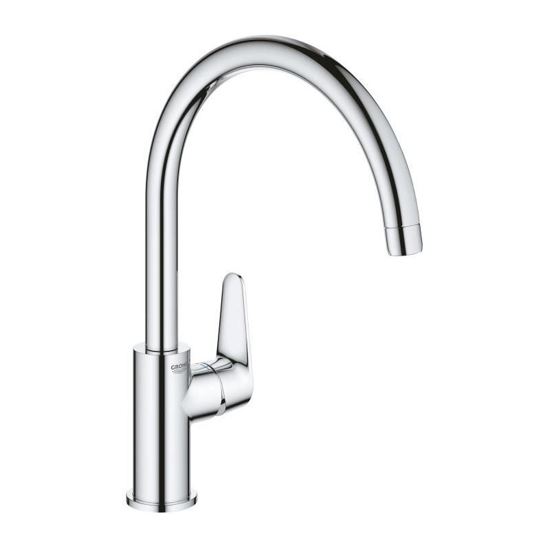 Mitigeur monocommande Evier - GROHE - 31554001 - Col de cygne - Chromé - Métal - Gris