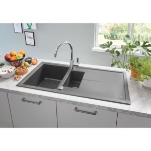 Grohe Composite Waschbecken mit K400 1000 x 500 mm grauer Granit 31642at0 Abflusser