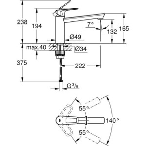 GROHE Einhebel-Spülenmischer BauLoop 31706000