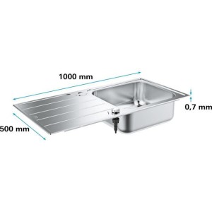 Sink - stainless steel - stainless steel - GROHE