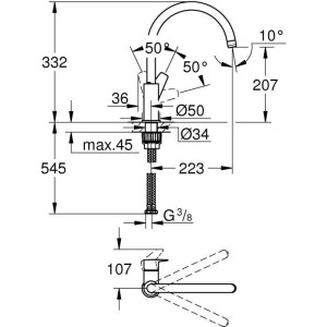 Grohe - Sink monocommande mixer