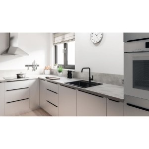 Küchenarmatur - Einhebel-Spültischmischer - Mattschwarz - Hoher Auslauf - 150° Drehung - GROHE Start - 304702430
