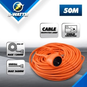 I-WATTS Verlängerungskabel 50m 3x1,5mm