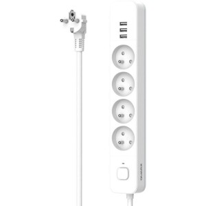 Steckdosenleiste - QUARX - 4 Steckdosen - Mit 3 USB-Anschlüssen, 1,5m Kabel
