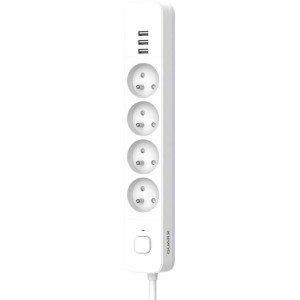 Steckdosenleiste - QUARX - 4 Steckdosen - Mit 3 USB-Anschlüssen, 1,5m Kabel