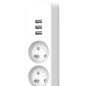 Power strip - QUARX - 4 sockets - With 3 USB ports, 1.5m cable