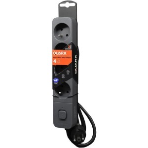 Steckdosenleiste - QUARX - 4 Steckdosen - Mit 3 USB-Anschlüssen, 1,5m Kabel