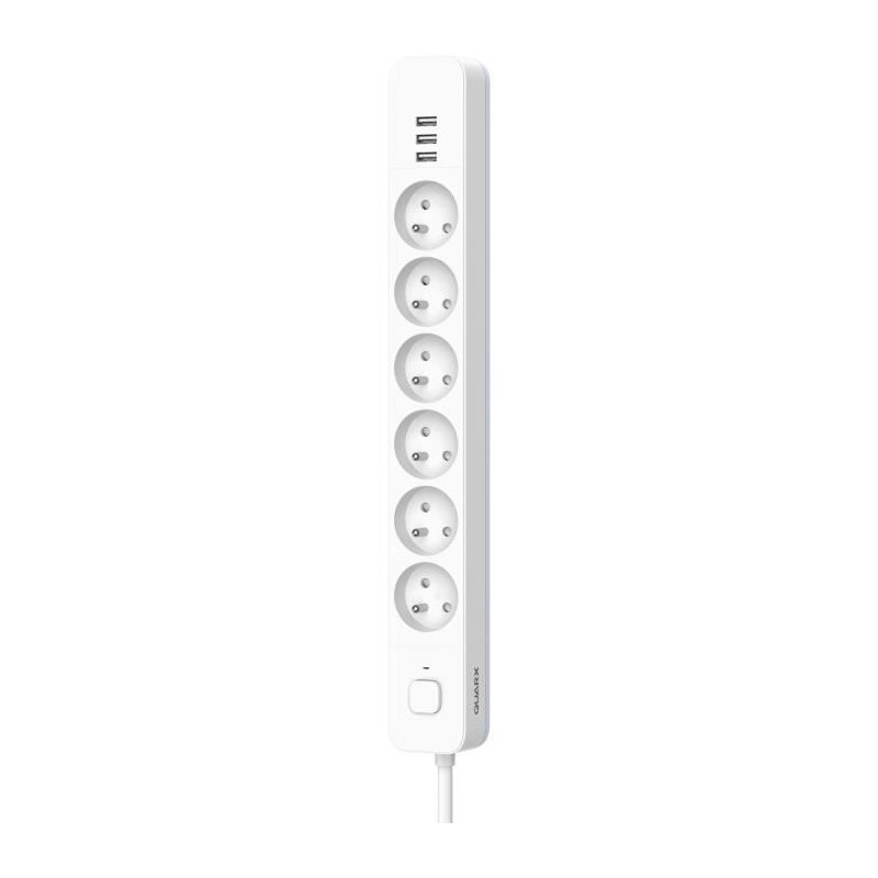 Steckdosenleiste - QUARX - 6 Steckdosen - Mit 3 USB-Anschlüssen, 1,5m Kabel