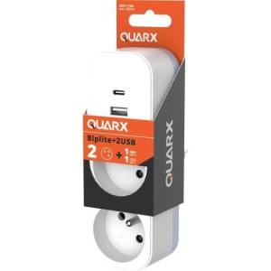Biplite - QUARX - 2P 16A - Mit USB-A und USB-C, NF-konform