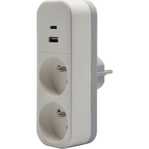 Biplite - QUARX - 2P 16A - With USB-A and USB-C, NF compliant