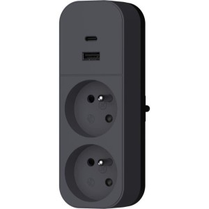 Biplite - QUARX - 2P 16A - With USB-A and USB-C, NF compliant
