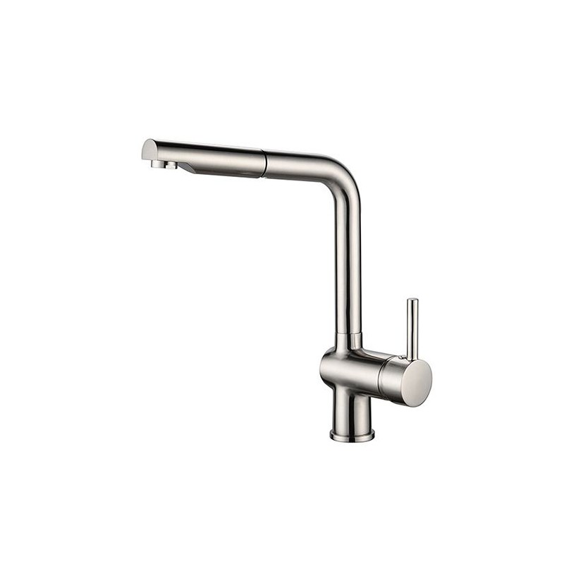 Rousseau Matstouko kitchen mixer - with shower - stainless steel gray
