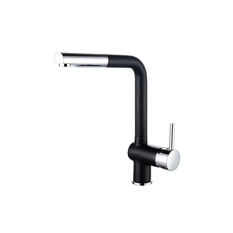 ROUSSEAU Kitchen mixer tap Matsouko - With hand shower - Chrome gray and black