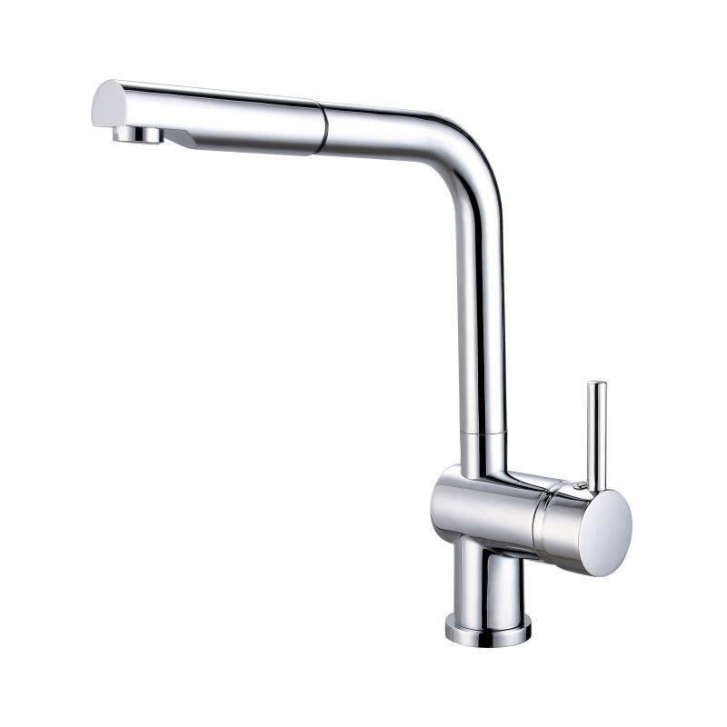 Rousseau Matstoko kitchen mixture - with shower - chrome gray