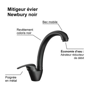 NEWBURY Spültischmischer schwarz