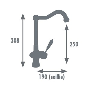 Rousseau Tobinet Cook Kitchen Mixer - Without shower - Chrome