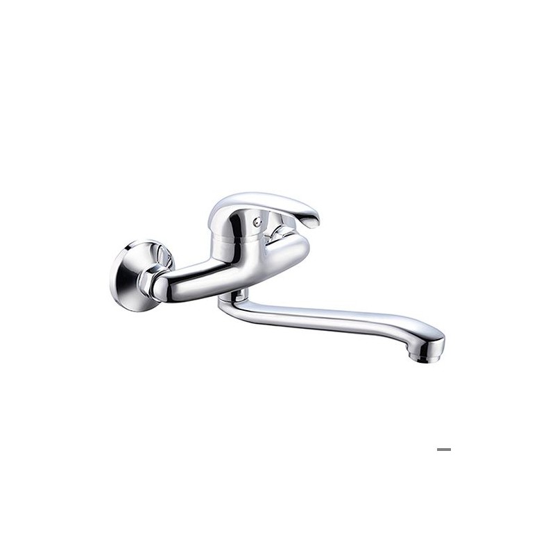 Rousseau Mambo kitchen mixer - Without shower - Chrome gray