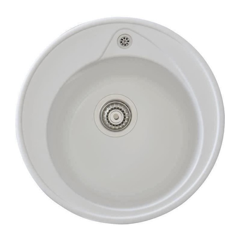 STRADOUR Sink built in RONDA, in SMC WHITE UNI - 17, 1 bowl, dim. Ø 49 cm, manual emptying