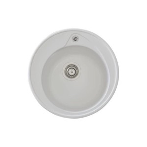 STRADOUR Sink built in RONDA, in SMC WHITE UNI - 17, 1 bowl, dim. Ø 49 cm, manual emptying