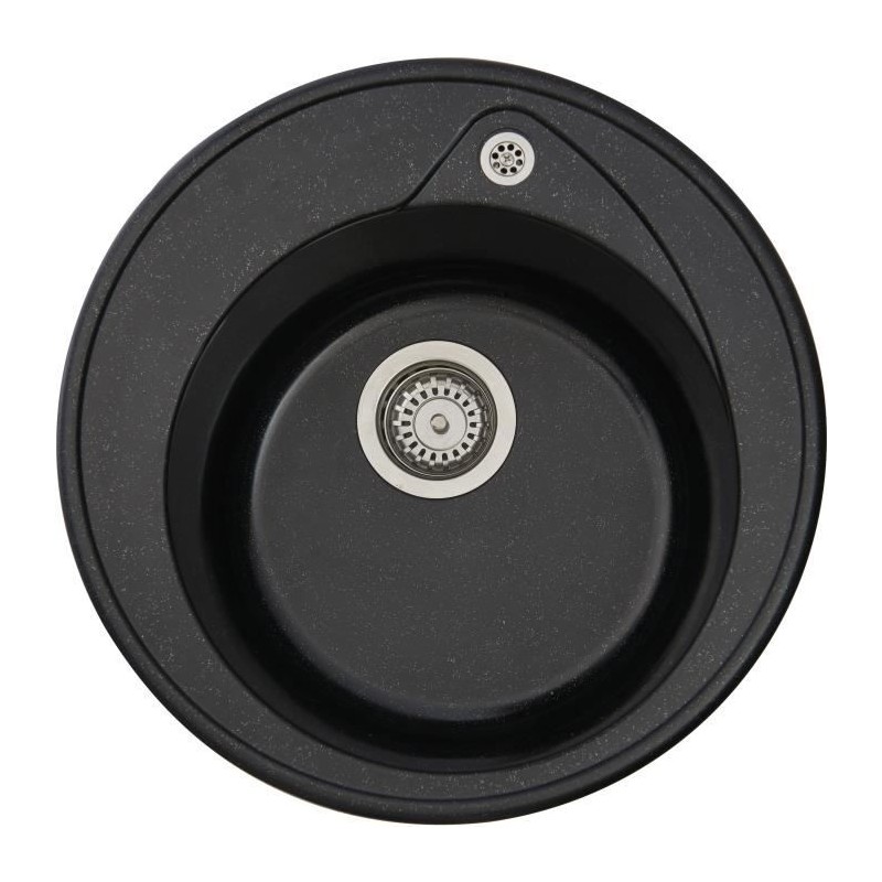 Stradour Sink To Built Ronda, in SMC Black Slope - 06, 1 Bac, Dim. Ø 49 cm, Manual emptying