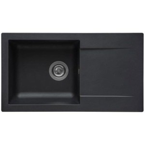 Stradour Sink to Einna Einna, in SMC Black Slope - 06, 1 Bac, Dim. 78 * 43.5 cm, Manual emptying