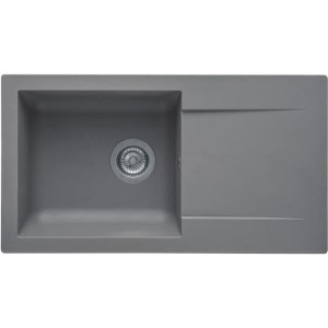 STRADOUR Spüle aus EINNA, SMC GRIS BETON - 16, 1 Schüssel, Größe 78 * 43,5 cm, manuelle Entleerung