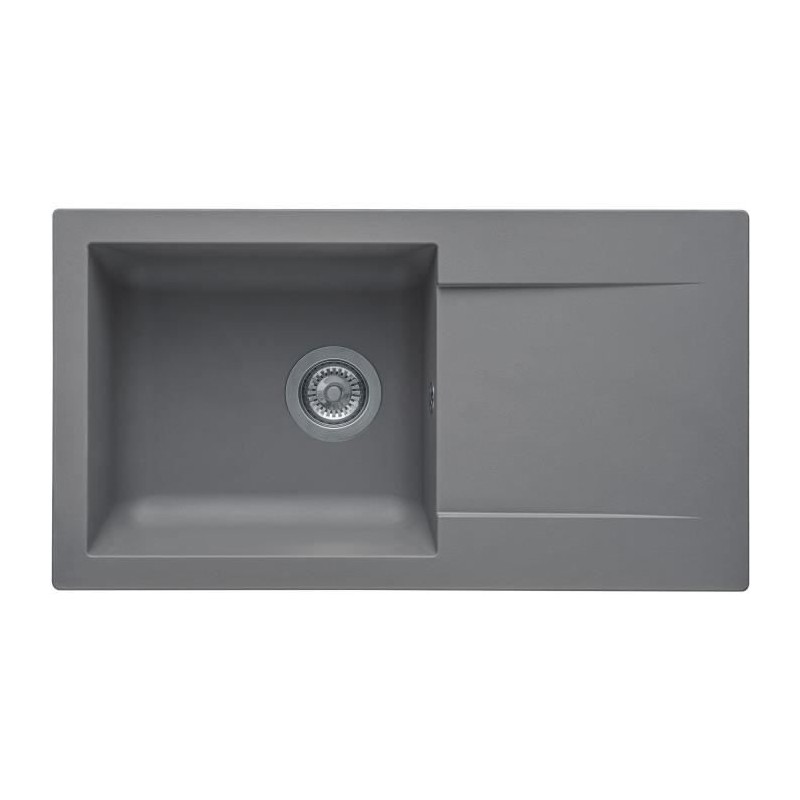Stradour Sink to Einna Einna, in SMC Gray Concrete - 16, 1 Bac, Dim. 78 * 43.5 cm, Manual emptying