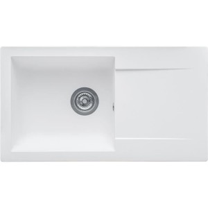 STRADOUR Spüle aus EINNA, SMC WHITE UNI - 17, 1 Becken, Größe 78 * 43,5 cm, manuelle Entleerung