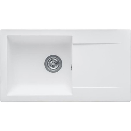 STRADOUR Spüle aus EINNA, SMC WHITE UNI - 17, 1 Becken, Größe 78 * 43,5 cm, manuelle Entleerung