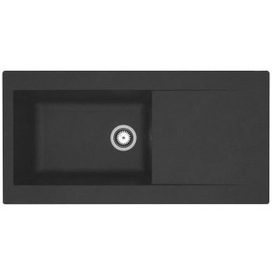 Evier a encastrer en résine 1000 x 500 mm 1 grande cuve - Noir - STRADOUR Lierra - Fabrication française