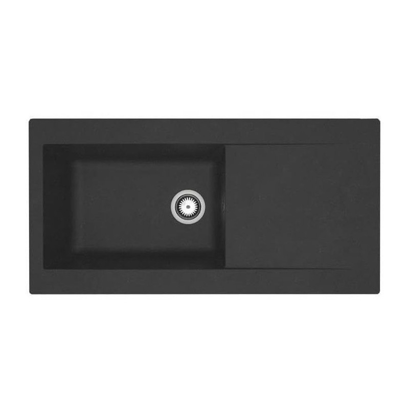 STRADOUR Built-in resin sink Lierra 1000x500mm 1 large bowl - Black - French manufacturing