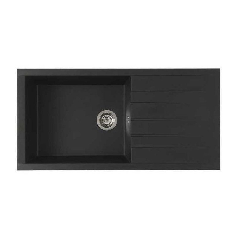 STRADOUR Sink built in CUBE, in SMC BLACK STRAW - 06, 1 tray, dim. 100 * 50 cm, manual emptying
