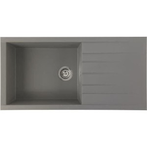 STRADOUR CUBE Einbauwaschbecken in SMC CONCRETE GREY - 16, 1 Tablett, Abmessung 100 * 50 cm, manuelle Entleerung