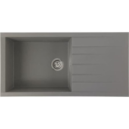 STRADOUR CUBE Einbauwaschbecken in SMC CONCRETE GREY - 16, 1 Tablett, Abmessung 100 * 50 cm, manuelle Entleerung