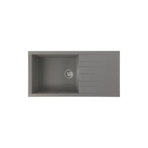 STRADOUR Evier a encastrer CUBE, en SMC GRIS BETON - 16, 1 bac, dim. 100 * 50 cm, vidage manuel