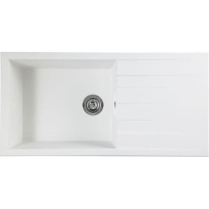 STRADOUR CUBE built-in sink, in SMC WHITE UNI - 17, 1 bowl, size 100 * 50 cm, manual waste