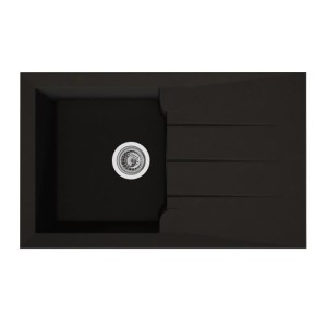 Sink - BMC resin - Black - Built-in - STRADOUR - Alineo 1C - 81 x 50 cm