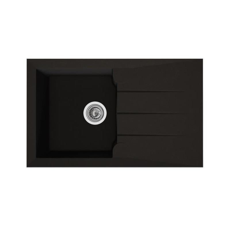 Evier - Résine BMC - Noir - A encastrer - STRADOUR - Alineo 1C - 81 x 50 cm